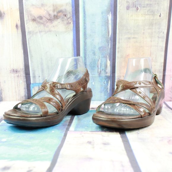 Ariat Leather Ankle Strap Wedge Sandal Size 8.5 - Picture 2 of 9